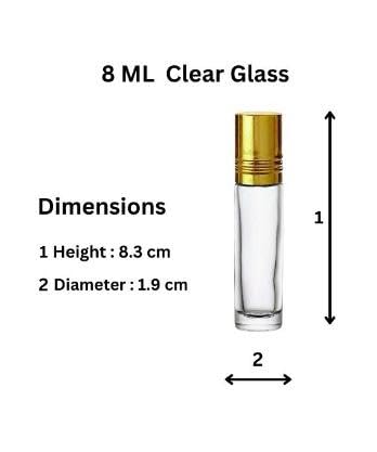 VOW 8 ml Clear Glass Roll On Bottles with Steel Roller n Gold Cap For Essential Oils Perfumes Lip Balms Refillable Reusable LeakproofPack of 24 - Image 5