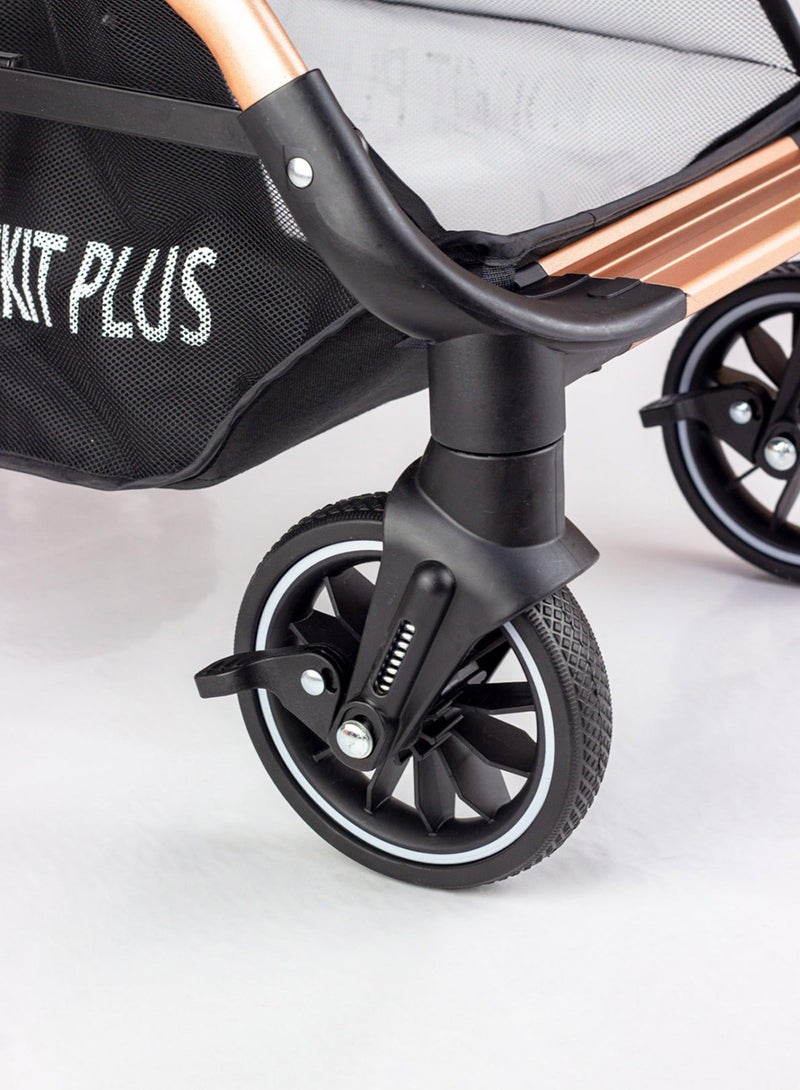 LUCID Luxury Baby Stroller Handle with Umbrella and Leather Cover from Lucid Baby Model - POCKIT PLUS - Blue - Image 4