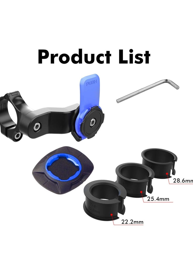 Muyixin - Motorcycle/Bicycle Handlebar Mount, Fork Stem Mount, Phone Case Mount with Twist Lock, Quick Attach/Detach, 360° Rotation Bike Accessories for Any Phones GPS - Image 1