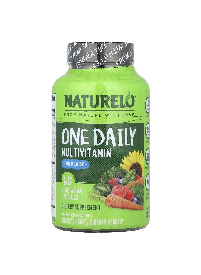 NATURELO NATURELO, One Daily Multivitamin For Men 50+, 60 Vegetarian Capsules  - Image 1