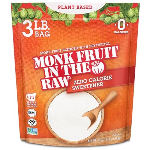 IN THE RAW MONK FRUIT IN THE RAW, 48 oz Baker's Bag, Pack of 1, Natural Monk Fruit Sweetener w/Erythritol, Sugar-Free - Image 1