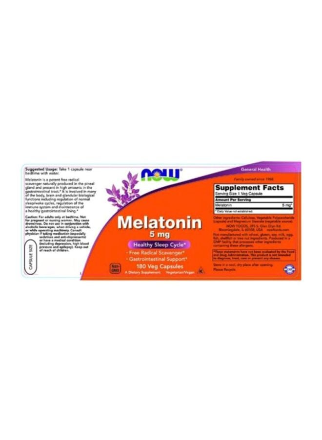 now Melatonin Dietary Supplement - 180 Veg Capsules - Image 4