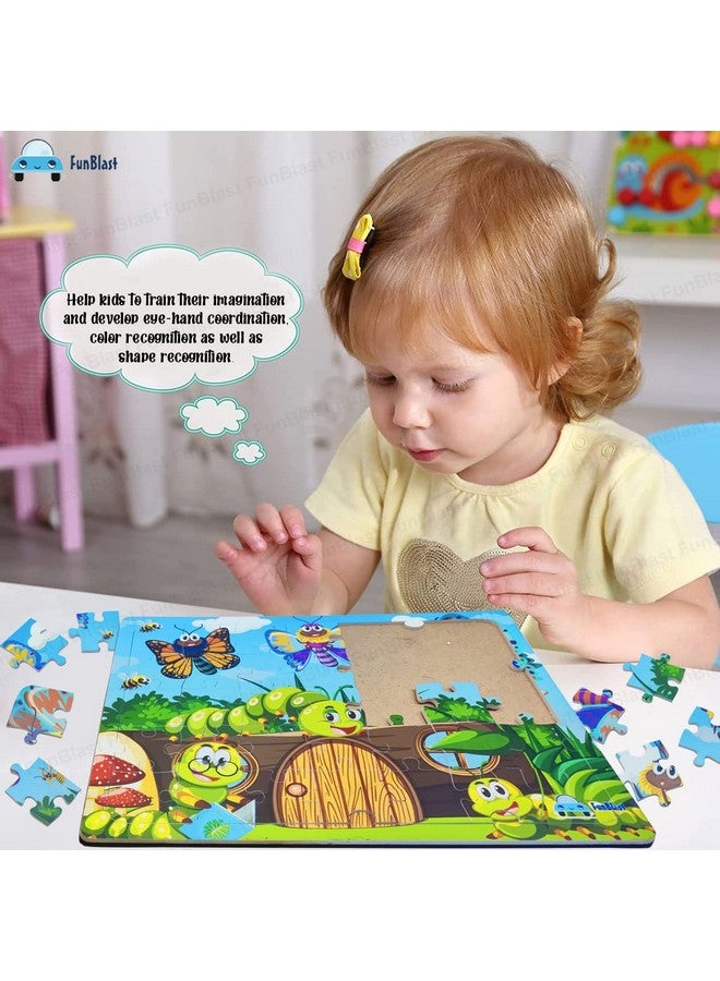 FunBlast FunBlast Puzzles for Kids - 35 Pcs Butterfly and Caterpillar Jigsaw Puzzle for Kids of Age 3-5 Years, Acrylic Board Jigsaw Puzzles, Floor Puzzle for Children, Learning and Educational Jigsaw Puzzle Toys (Multicolor) - Image 5