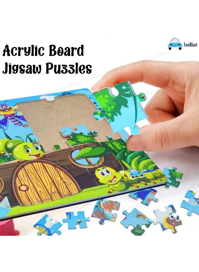 FunBlast FunBlast Puzzles for Kids - 35 Pcs Butterfly and Caterpillar Jigsaw Puzzle for Kids of Age 3-5 Years, Acrylic Board Jigsaw Puzzles, Floor Puzzle for Children, Learning and Educational Jigsaw Puzzle Toys (Multicolor) - Image 4