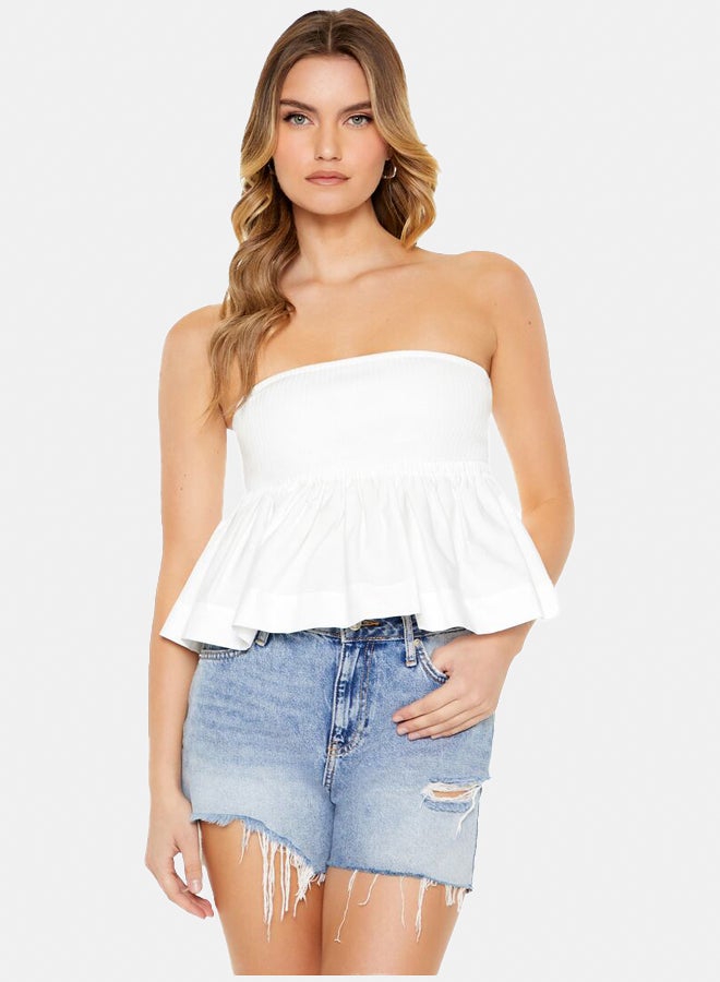 FOREVER 21 Strapless Peplum Top - Image 3