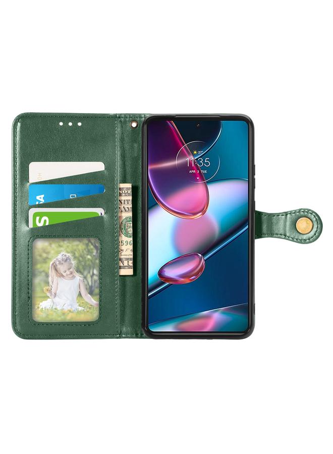 S-TOP Case For Motorola Edge 30 Pro Retro Solid Color Buckle Leather Phone Case - Image 3