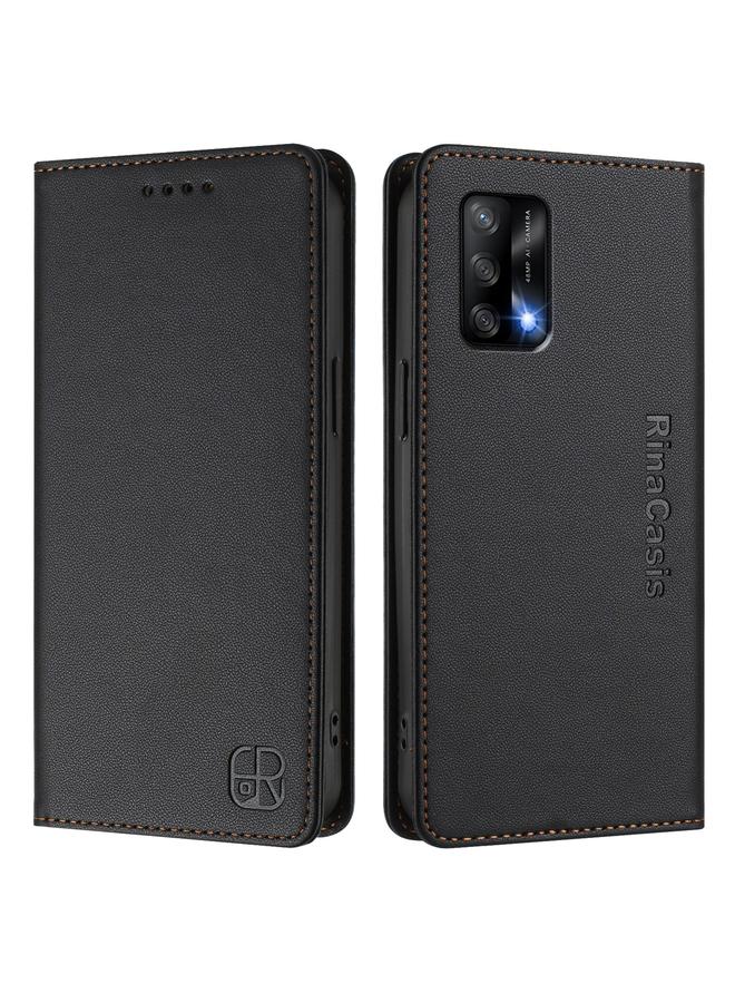 S-TOP Case For OPPO A74 4G / F19 / F19s / A95 5G / 4G RC01 Dual-Folded Magnetic Suction RFID Leather Phone Case - Image 2