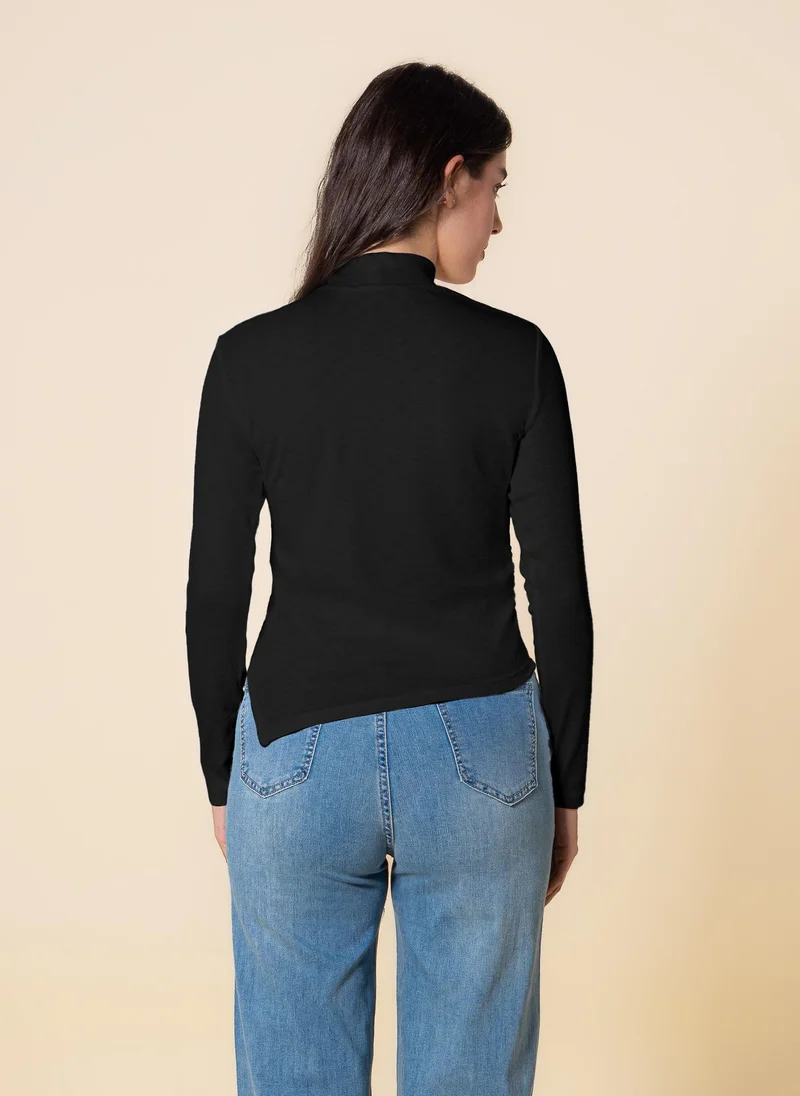 SHAPES DETAILED LONG SLEEVE TOP