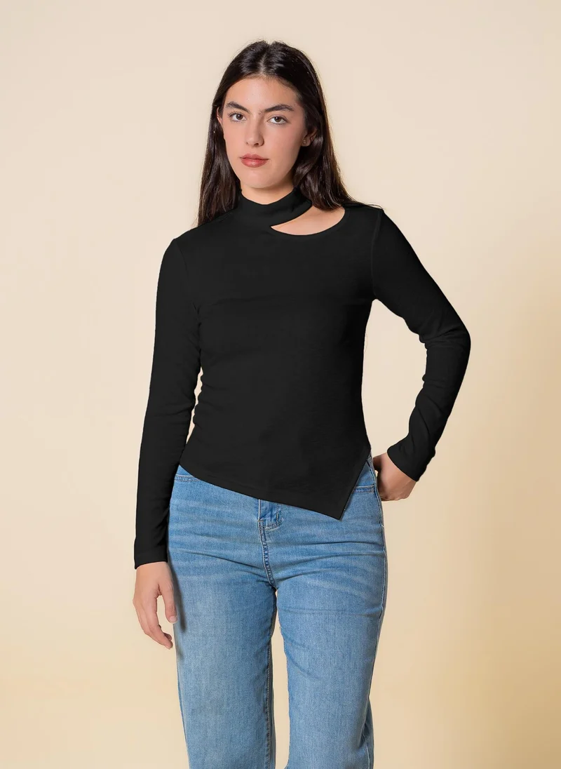 SHAPES DETAILED LONG SLEEVE TOP