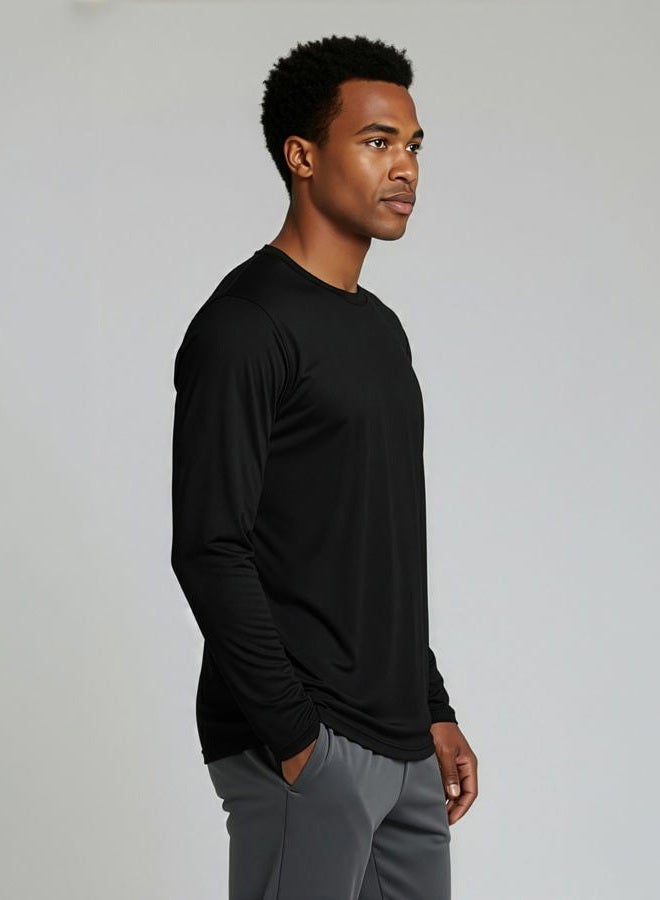 REALESSENTIALS 5 Pack: Mens Long Sleeve T-Shirt Mesh Workout Clothes Dry Fit Gym Crew Tee Casual Athletic Active Performance Casual Wicking Exercise Clothing Running Cool Sport Hiking Training Top UPF - Set 7, XL - Image 3