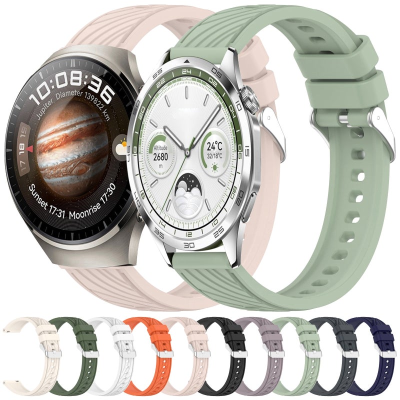 إيروريكس سوار ساعة هواوي واتش جي تي 3 اس اي بنسيج مخطط مقاس 22 مم من السيليكون (أسود) - Image 3