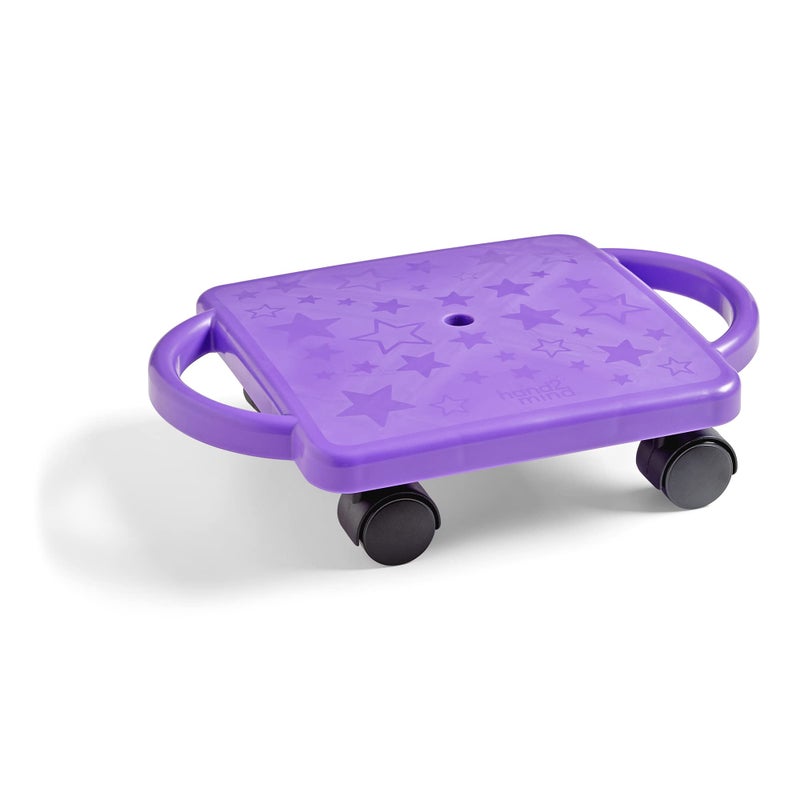 hand2mind Purple Indoor Scooter Board with Handles, Floor Scooter, Sit Down Scooter, Gym Activities for Kids, Indoor Recess Games, Sport Scooters, Physical Education Equipment, Gross Motor Toys - Image 1