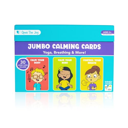 Open The Joy Jumbo Calming Cards Mindfulness Activity Cards for Kids Coping Skills Stress Relief Anxiety Tools Social Emotional Learning SEL for Children Ages 3 - Image 1