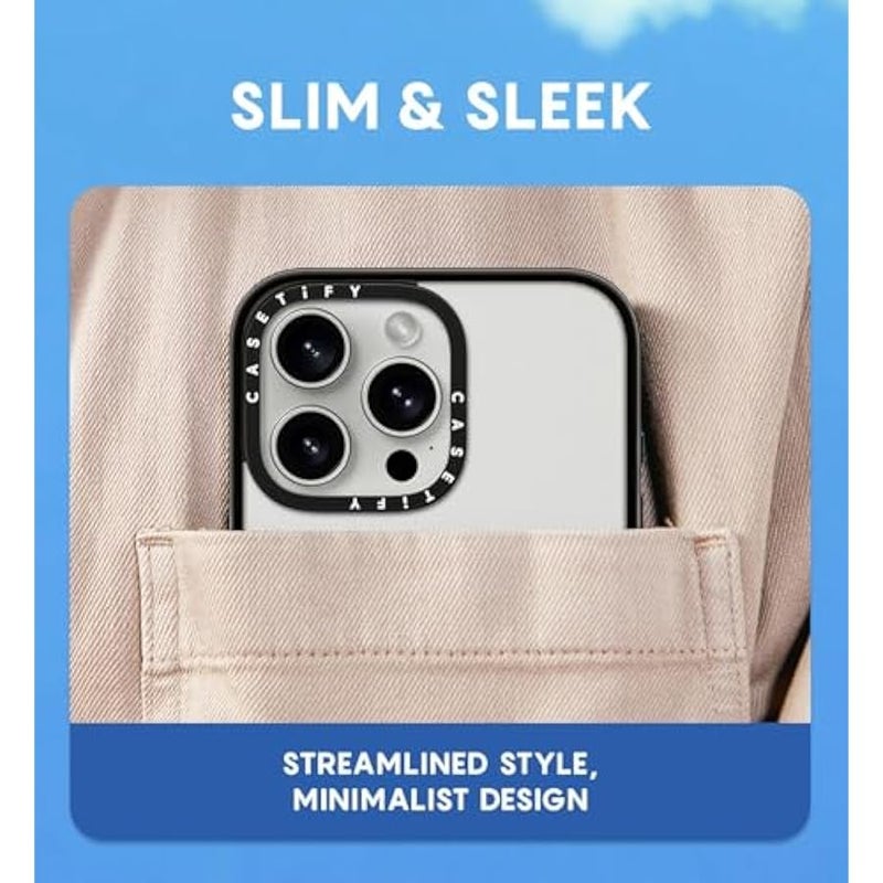 Casetify Compact Case for iPhone 15 Pro Max 【2X Military Grade Drop Tested / 4ft Drop Protection】 - Elegant pastel blue vintage erfly - Clear Black - Image 4