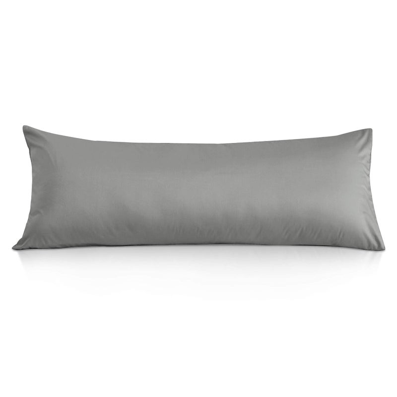 Leeden Body Pillow Cover  100% Cotton 800 Thread Count 21 * 54 Breathable Long Pillow Protector Case w/No Zipper  Light Grey - Image 1