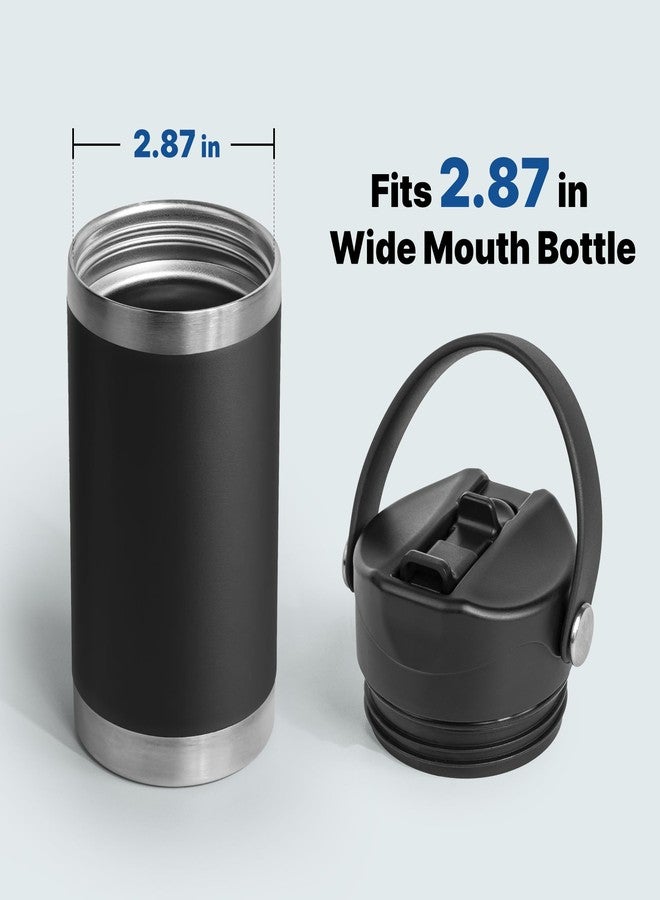 غطاء ماصة Diumepo لزجاجة مياه Yeti Rambler سعة 12 و18 و26 و36 و64 أونصة، غطاء ماصة بديل مع ماصة لزجاجة Yeti Rambler، غطاء واقٍ من الغبار، مقبض مرن (أسود) - Image 3