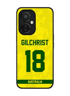 Cover for Nord CE 3 Lite, Rugged Black Slim fit Soft Flexible Thin Protective Phone Cases - Player Name - Adam Gilchrist, Jersey Number- 18