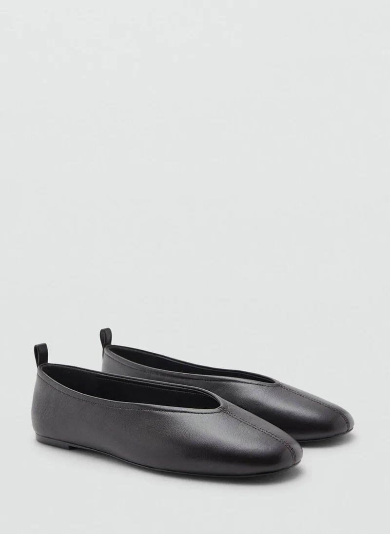 مانجو Leather flat shoes