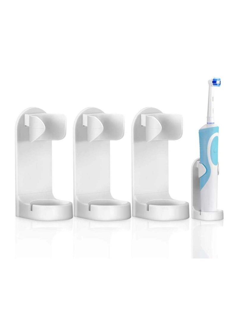 Toothbrush Holder, DELFINO Multi-Compartment Electronic  Manual Toothbrushes, Toothpaste Cosmetic Storage Wall Mountable Bathroom Organiser Facial Cleanse, Comb for Washroom Kitchen, 4 PCS - Image 2