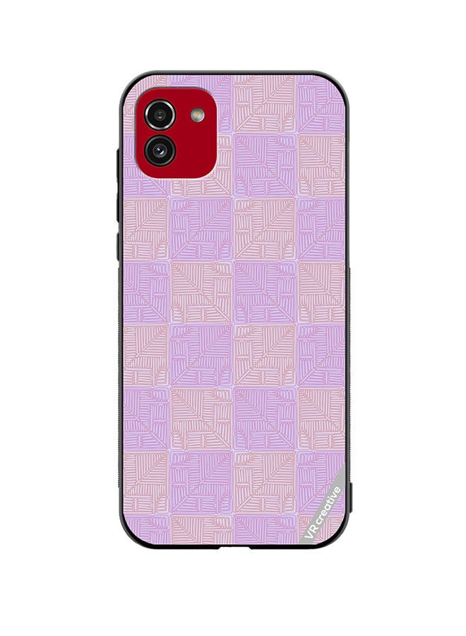 VR CREATIVE Protective Case Cover For Samsung Galaxy A03 Beige And Purple Shades Design Multicolour - Image 1