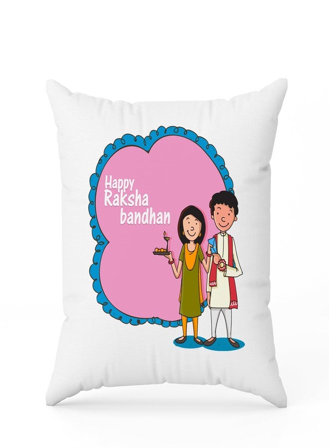 Ethnic Darzi Rakhi Combo Gift Set - 2 Kids Rakhis with Raksha Bandhan Printed Cushion - Gift for Kids | Rakhi with Pillow for Raksha Bandhan, RKCUS-54 - Image 2