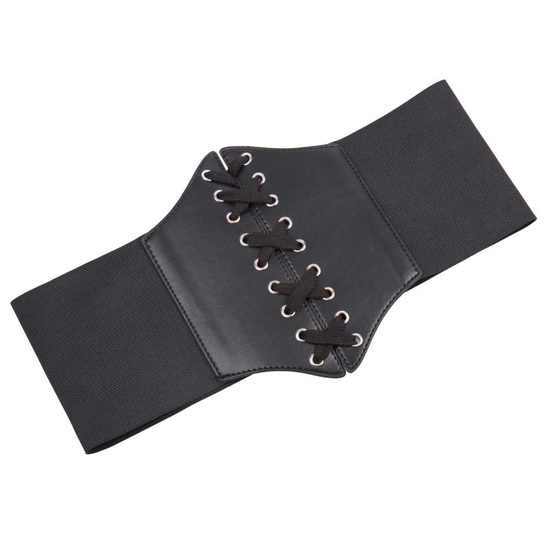 GRACE KARIN GRACE KARIN Women's Black Elastic Corset Chunky Waistband Wide Waist Cincher Belt(S,Black) - Image 3
