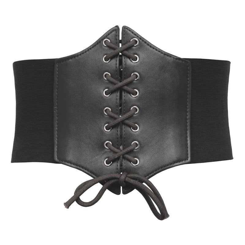 GRACE KARIN GRACE KARIN Women's Black Elastic Corset Chunky Waistband Wide Waist Cincher Belt(S,Black) - Image 1