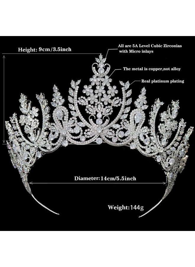 Jorsnovs - Luxury Cubic Zirconia Saudi Arabia Big Tiaras Cz Zircon Tall Crowns Royal Hair Jewelry Accessories Wedding Birthday Party Headband Gift For Women - Image 1