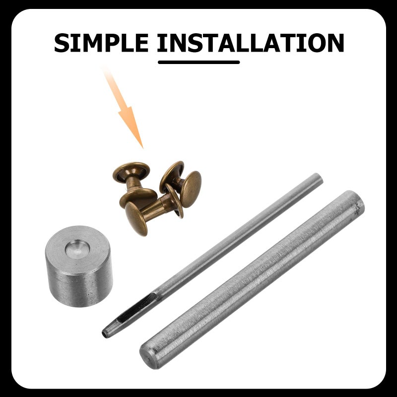 Leathercraft Rivets And Studs 120 Sets Double Cap Copper Color With Tool - Image 4