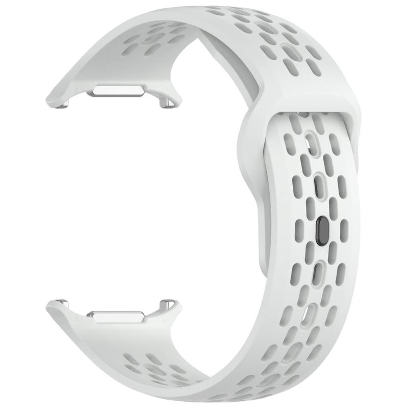 White Silicone Sport Smartwatch Band Compatible with Samsung Galaxy Watch Ultra with Adjustable Fit Soft Strap and Quick Daily Replacement - AuraLuxe - Image 1