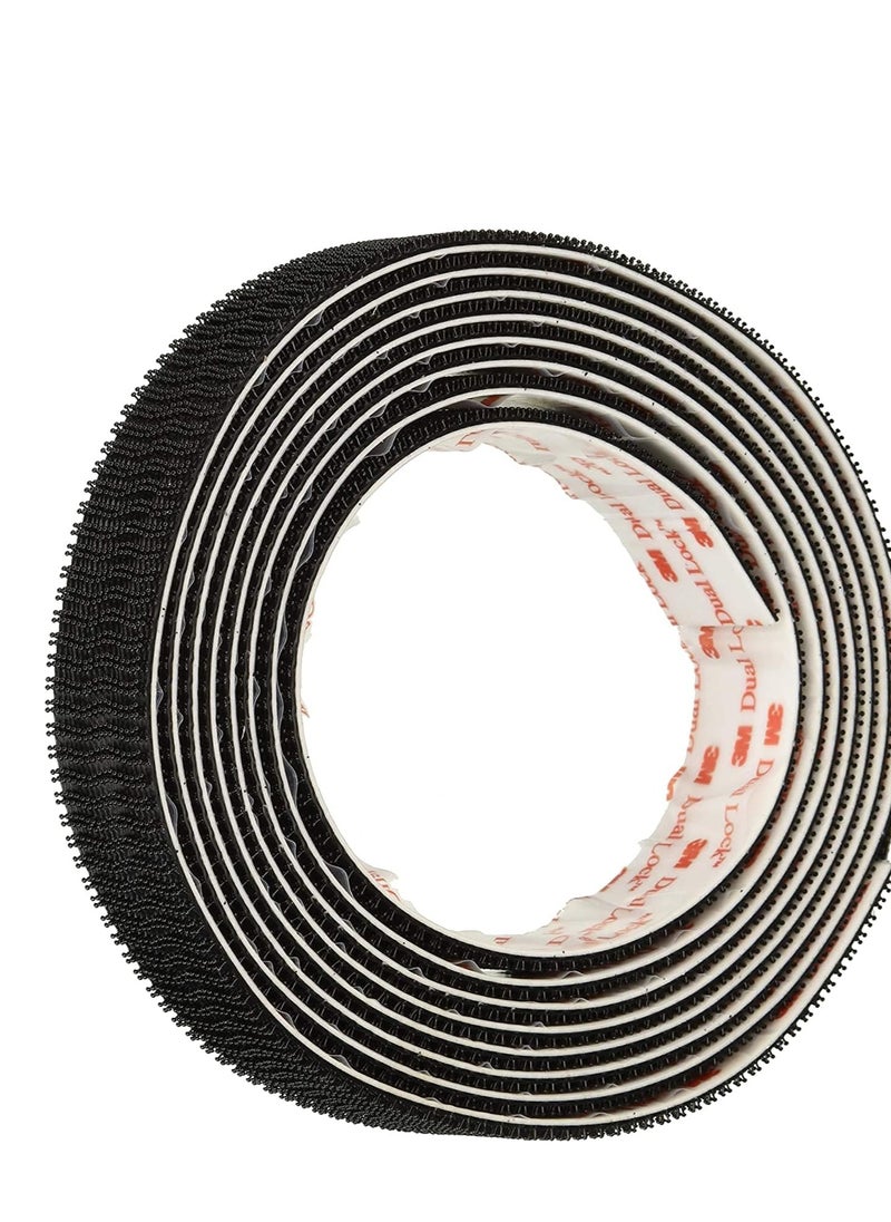 Scotch  - Scotch Mount Extreme Fasteners 1inx120in (2.54cm x 3.04m), 1 set of strips (2 rolls)/pack | Holds 4.5 kg whole roll | Black color | Higher Adhesion | Multi-Surface | Easy to use | No Tools - Image 1