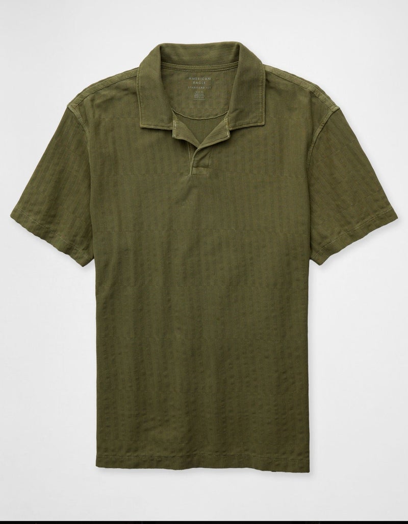 American Eagle AE Weekend Textured Polo Shirt - Image 2