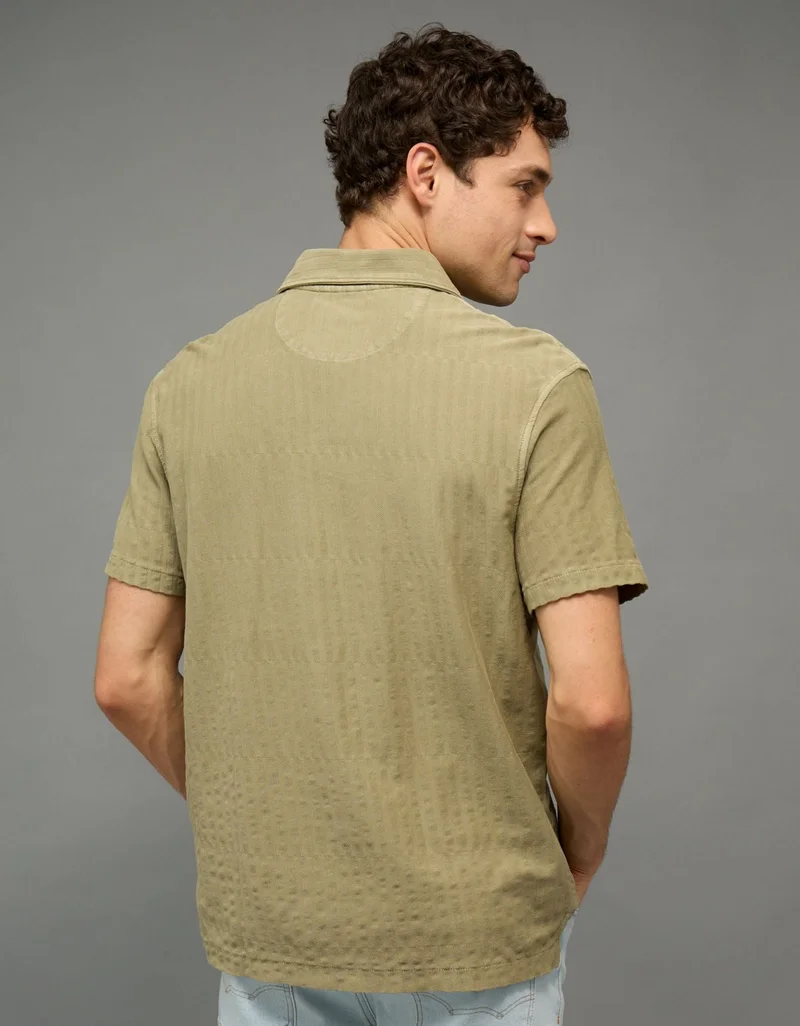 American Eagle AE Weekend Textured Polo Shirt