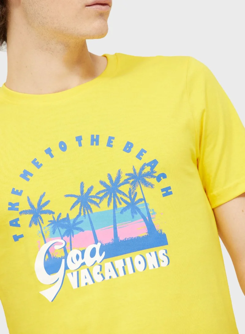 Blue Age Goa Vacation Crew Neck T-Shirt
