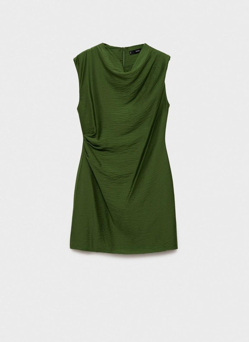 MANGO Draped Texture Dress  - Image 5