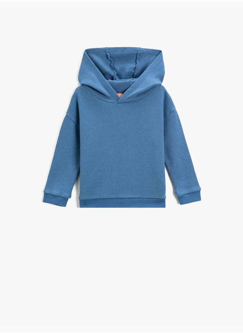 KOTON Basic Textured Hoodie