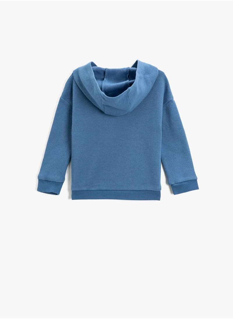 كوتون Basic Textured Hoodie