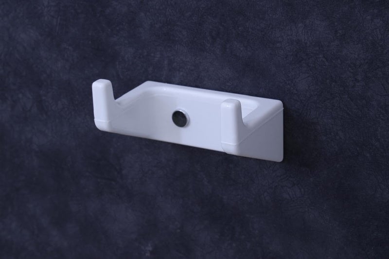 RAYNO Hook for Hanging Towel in Bathroom, Living Room with Screw Wall Mounted Double Robe Hook (White)
