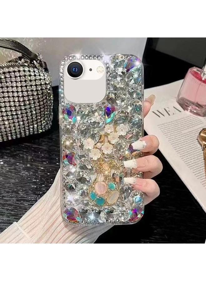 S-TOP Case For iPhone SE 2022 / 7 / 8 Plum Blossom Handmade Diamond Inlay PC Phone Case - Image 1