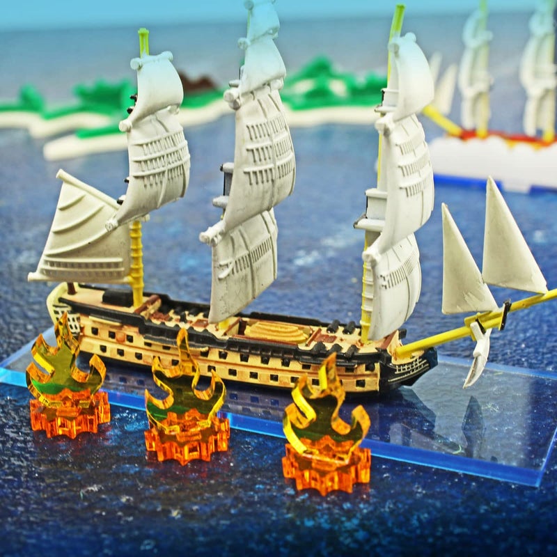 LITKO Flame Marker | Fire Indicator | Spell Effect | Inferno | Compatible with Dungeons & Dragons, Warhammer 40k, Bolt Action, and Other Wargames (Yellow Flames & Amber Base, Mini) - Image 3