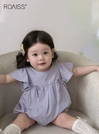 بدلة لعب للبنات الرضع بتصميم حزام خلفي، بدلة رائعة مع عقدة على شكل عقدة، بذلة بأكمام مكشكشة، ملابس صيفية لحديثي الولادة، بلوزات كاجوال للرضع، سهلة الارتداء وتغيير الحفاضات - pzsku/Z312EBC64931FC80368DFZ/45/1751423423/094f55b2-b65a-4e4d-9349-0acf4e99de11