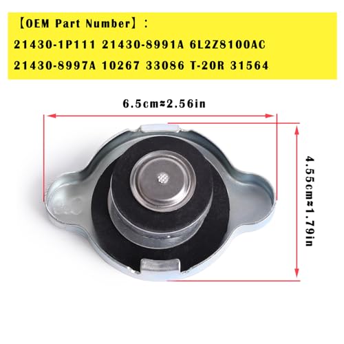 ZIMGLOBAL Radiator Cap Compatible With Nissan Toyota Honda Kia Mazda Opel Hyundai Suzuki Infiniti Lexus 21430-1P111 21430-8991A 21430-D995A 31336 16401-67150 - Image 3