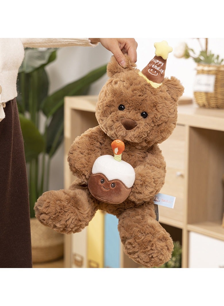 40cm Big Size Birthday Hat Gift Bear Doll Teddy Bear Plush Toy Pillow Cake Bear Doll  - Image 2