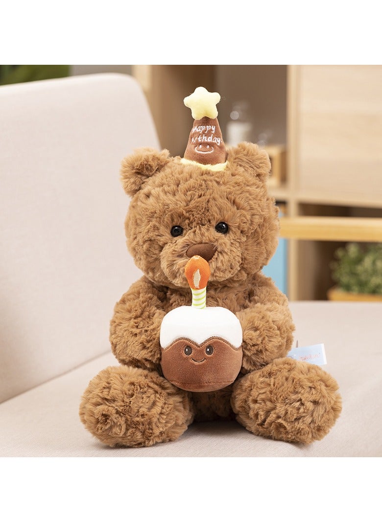 40cm Big Size Birthday Hat Gift Bear Doll Teddy Bear Plush Toy Pillow Cake Bear Doll  - Image 1