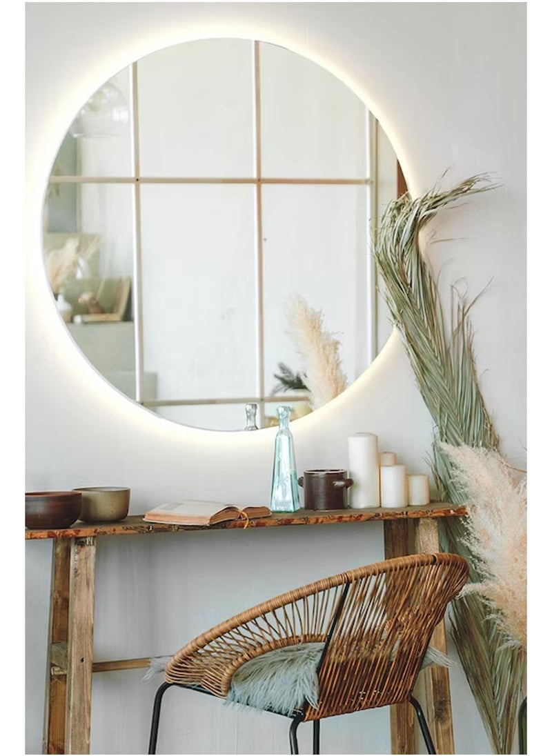 Furniture Factory Round Makeup Mirror, 60 x 60 cm LED Lighted Vanity Mirror for the Perfect Makeup Experience and a Modern Decorative Touch  - Image 2