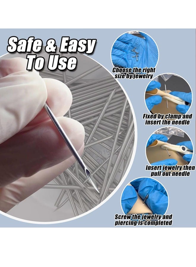 ZVEV 100-Piece Disposable Piercing Needle Set, Body Piercing Needles, 12G Disposable Sterile Stainless Steel Piercing Needles for Ear Nose Navel Belly Nipple Tongue Lip Piercing - Image 2