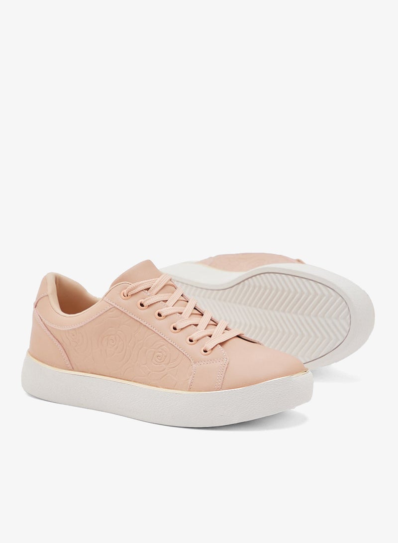 Ginger Floral Embossed Panel Sneakers - Image 3