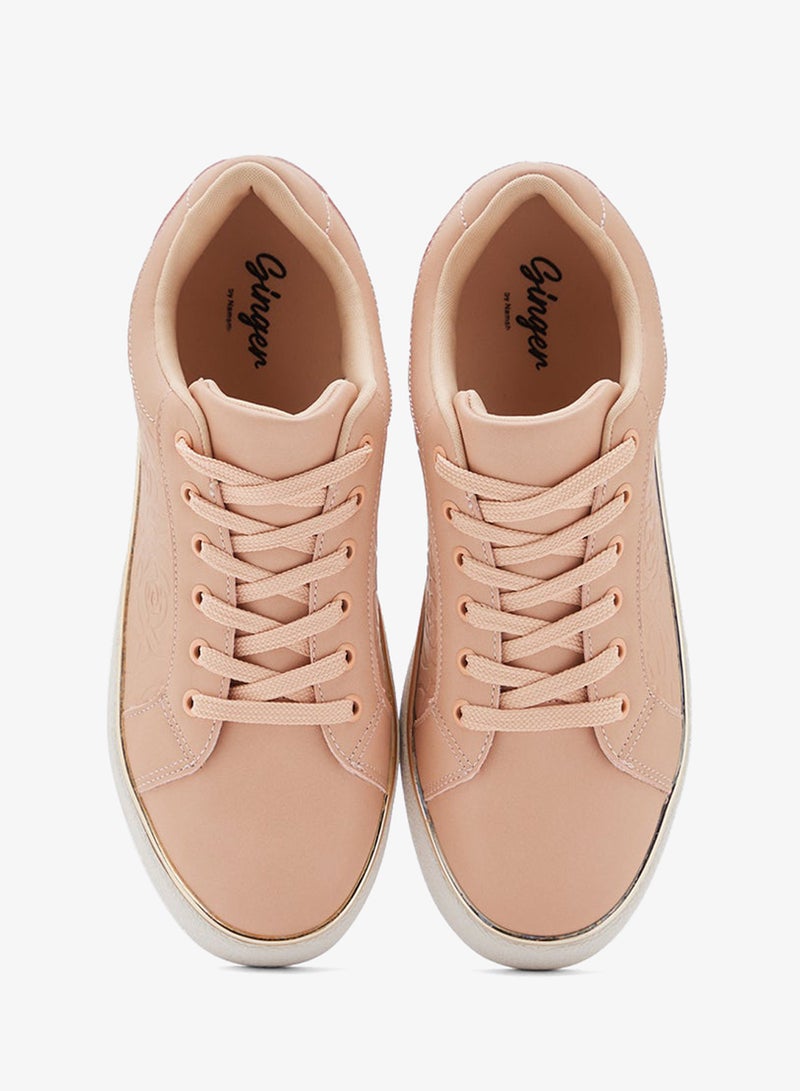 Ginger Floral Embossed Panel Sneakers - Image 4