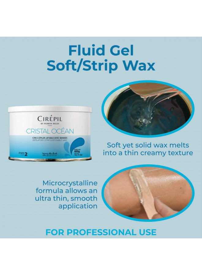Cirepil - Cristal Ocean - 400g / 14.11 oz Wax Tin - Unscented - Ultra-Fluid Gel Texture - Perfect for Large Body Areas & Sensitive Skins - Rosin & Beeswax Free - Strips Needed - Image 4