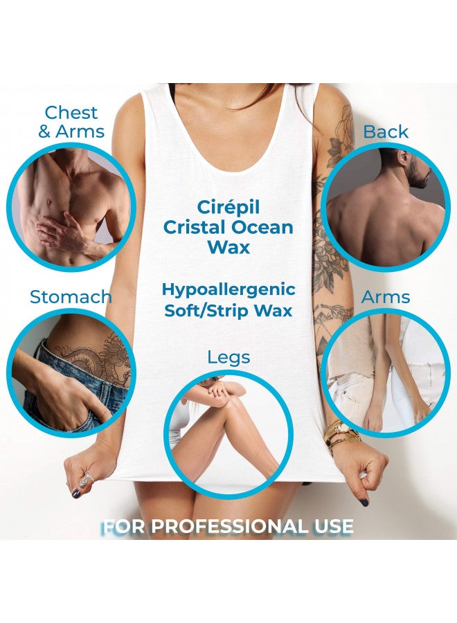 Cirepil - Cristal Ocean - 400g / 14.11 oz Wax Tin - Unscented - Ultra-Fluid Gel Texture - Perfect for Large Body Areas & Sensitive Skins - Rosin & Beeswax Free - Strips Needed - Image 2